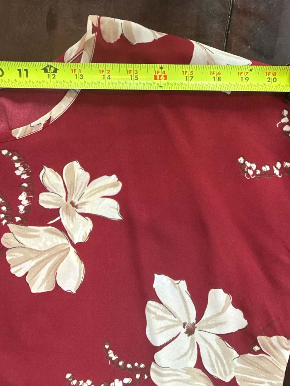 Shein Curve Burgundy Cream Floral Short Sleeve Polyester Blouse, 2X - Picture 3 of 5